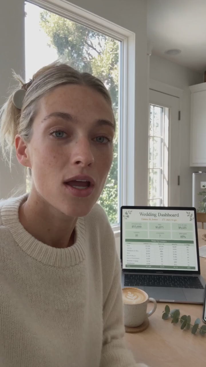 15-second video: how the Sage & Vow wedding planner spreadsheet works